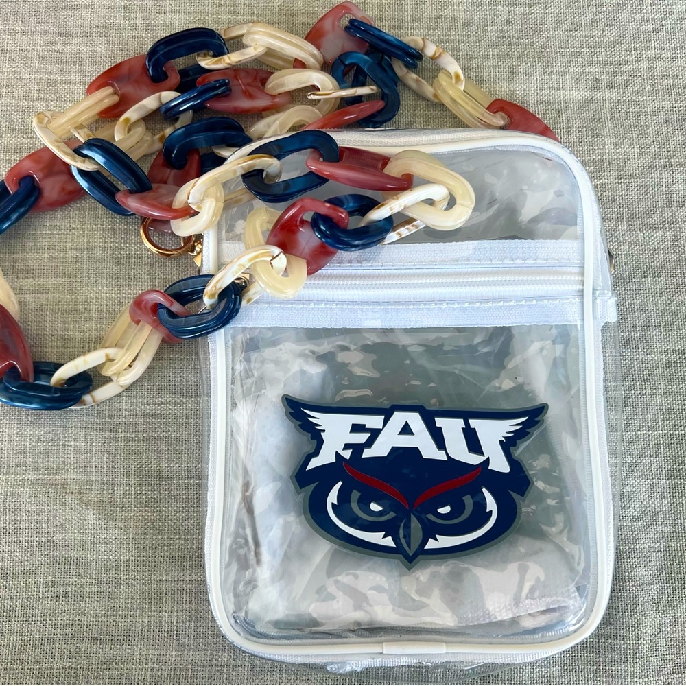 Florida Atlantic University ( FAU ) Stadium Bag : Crossbody Resin Chain